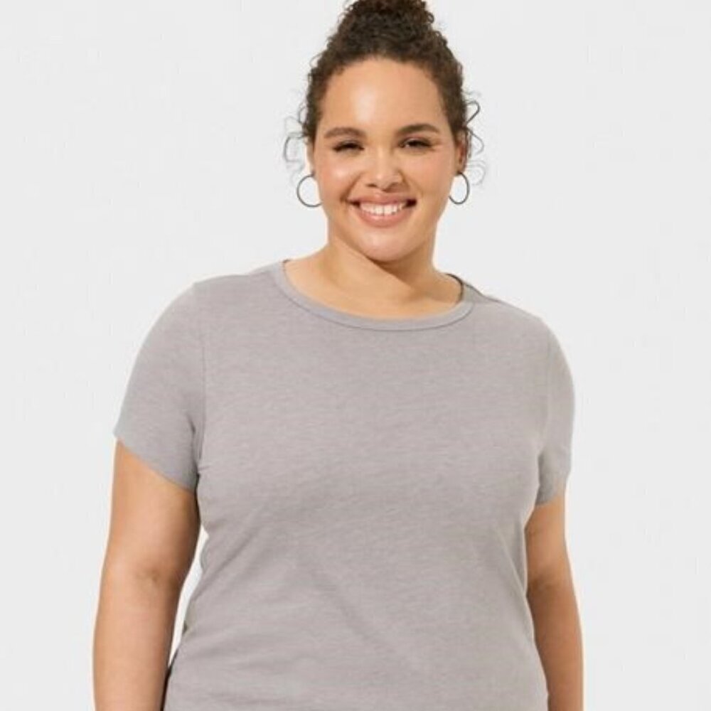 Torrid - Everyday Signature Jersey Tee in Heather Grey​​​​​​​